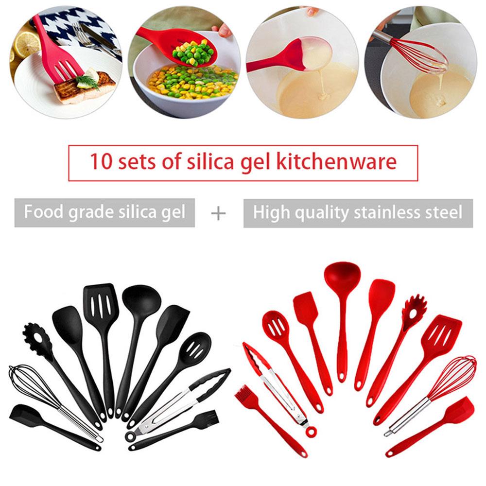 Cooking Utensil Set Black Red Food Grade Non-Stick Pan High Temperature Resistance Kitchenware Spaghetti Server