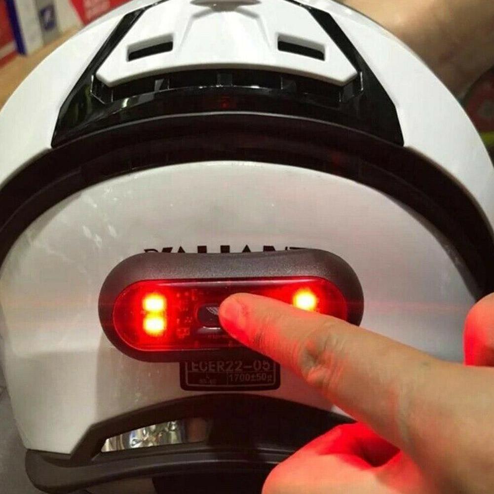 Luz trasera para casco de motocicleta, luz de advertencia intermitente, resistente al agua, todoterreno, ATV, modificado