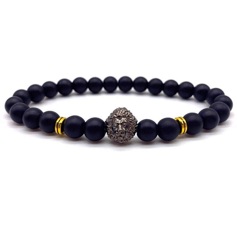 Lion Crown Bedelarmband Mannen Zirconia 8 Mm Stone Bead Armband Voor Mannen Sieraden Pulsera Hombre: 3