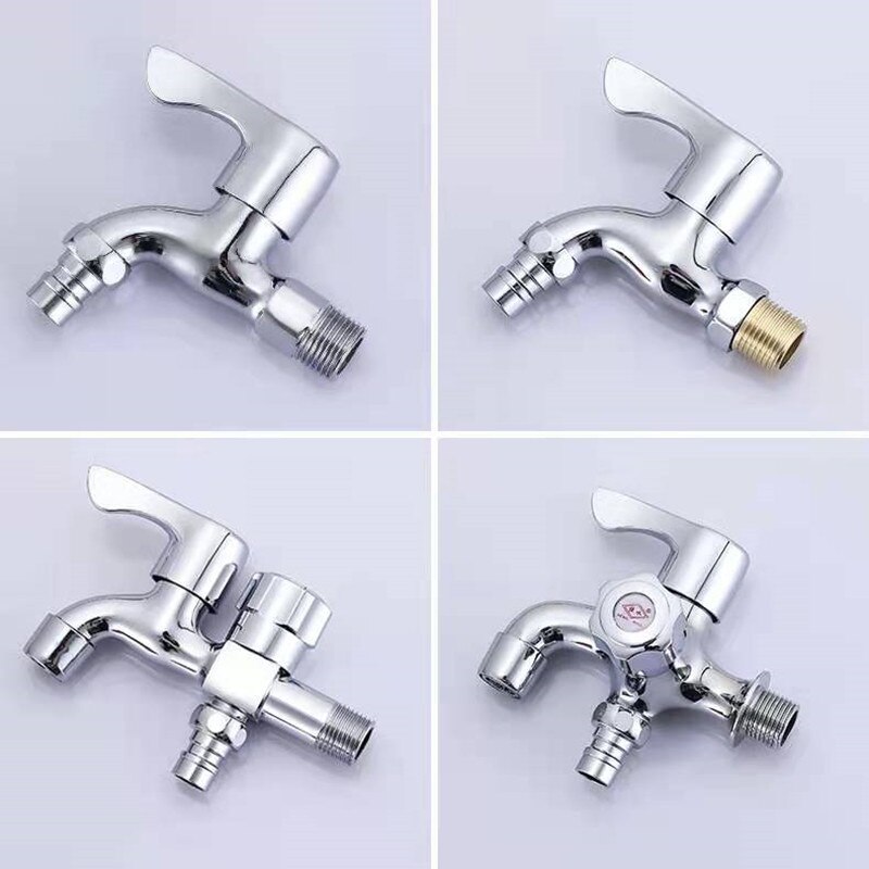 Robinet spécial pour Machine à laver, 1 entrée et 2 sorties, double usage, 4 Points, tout en cuivre, robinet de piscine à vadrouille allongée