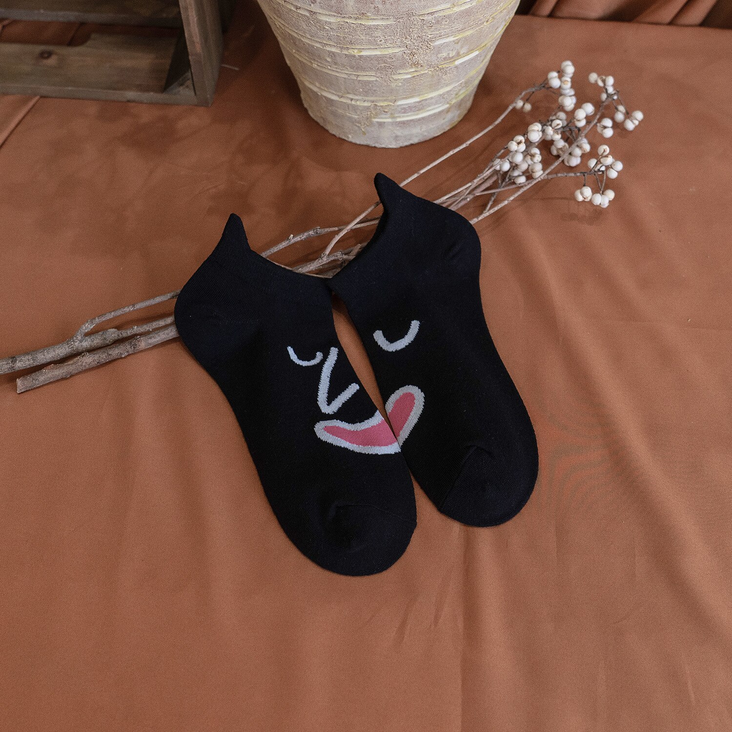 8 Pieces=4 Pairs/Lot Funny Women Boat Socks Cute Harajuku Summer Compression Ankle Socks Breathable and Comfortable TJ3080