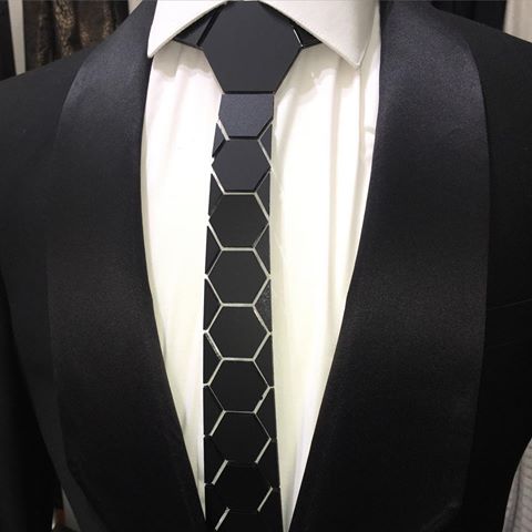 Eleganckie matowe czarne sześciokąty krawat męskie obcisłe krawaty jedwabne wesele prezent biznesowy wszystkie mecze modne akcesoria zestaw Hankerchief: Default Title