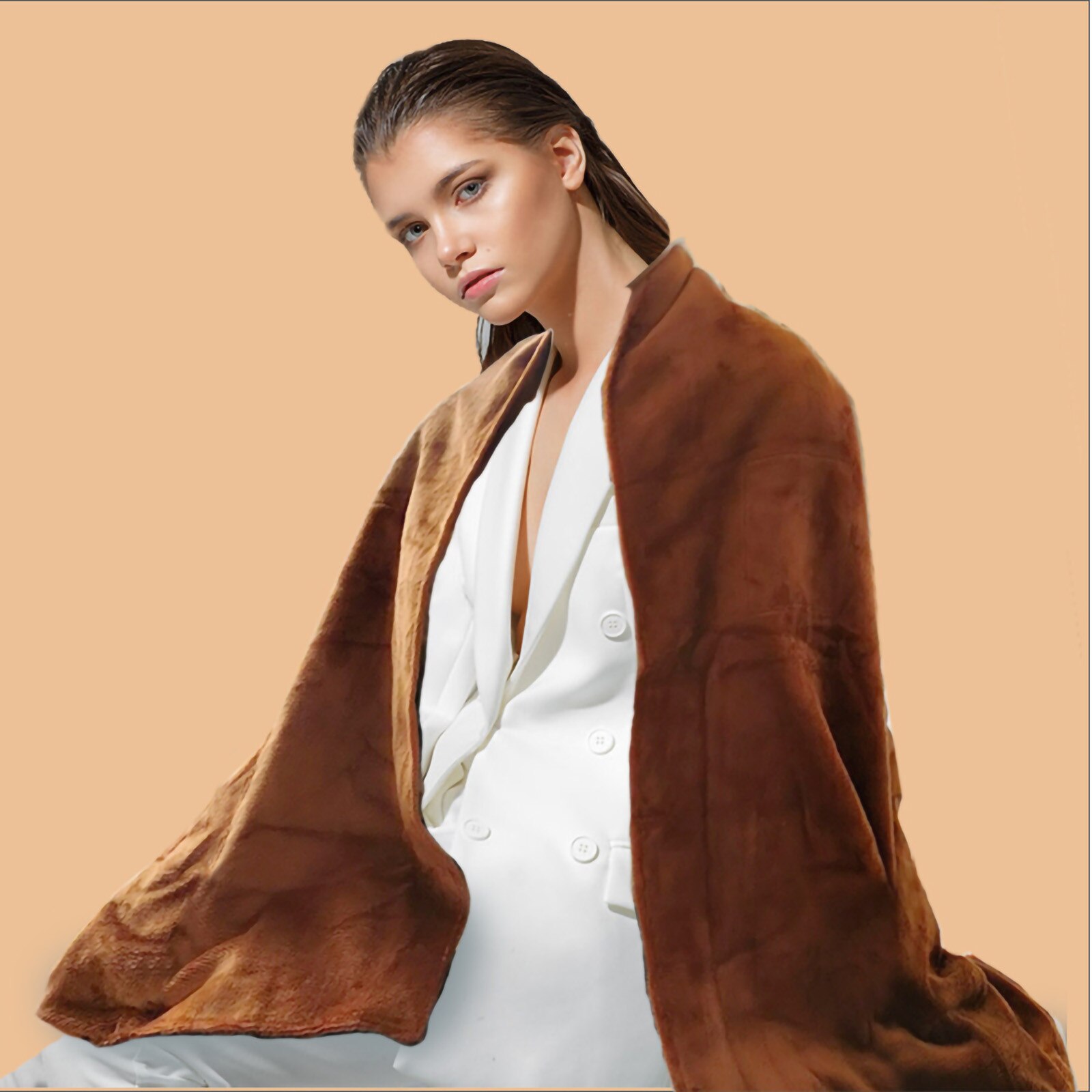 40 # koral polarny ciepło koce elektryczne żart ogrzewany przez gniazdo zasilania USB zmywalny elektryczny szal ciepły materiał aksamitna peleryna grzewcza