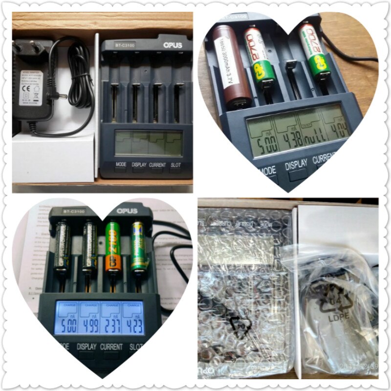 Opus BT-C3100 Ladegerät V2.2 Clever 4 Schlüssel Digitale Intelligente Ladegerät LCD Bildschirm Li-Ion NiCd NiMh Batterie Ladegerät uns EU Stecker