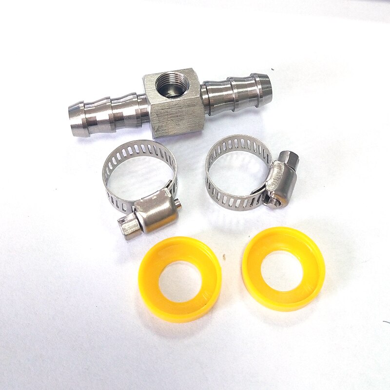 3/8" Fuel Line Fuel Pressure Sensor Adapter T-Fitting Kit 1/8-27 NPT Port Steel