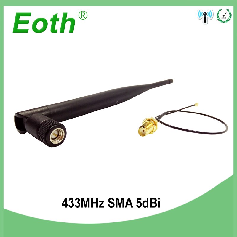 433 MHz lora Antenna 5dbi SMA Maschio Connettore pieghevole 433 mhz antena 433 m direzionale antenne + 21 centimetri RP-SMA/u.FL Pigtail Cable