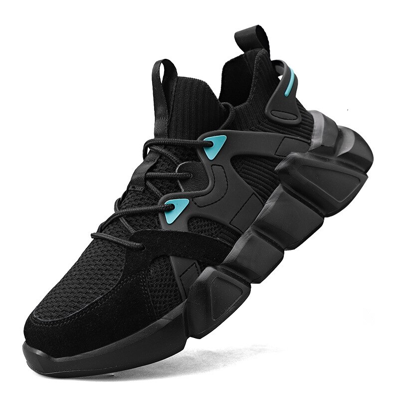 Fujin Unisex Men Women Chunky Sneakers Platform Spring Breathable Comfort Casual Sport Shoes White Vulcanized Shoes: black / 40