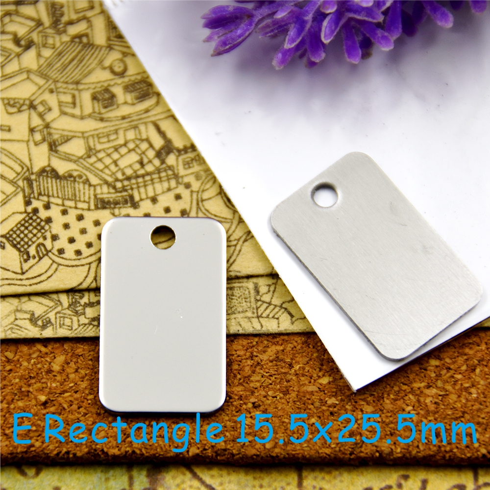 10 pieces -- "they are braver than you think" - stainless steel charms, 5 types to choose from, diy charms for necklaces and bracelets: E rectangle