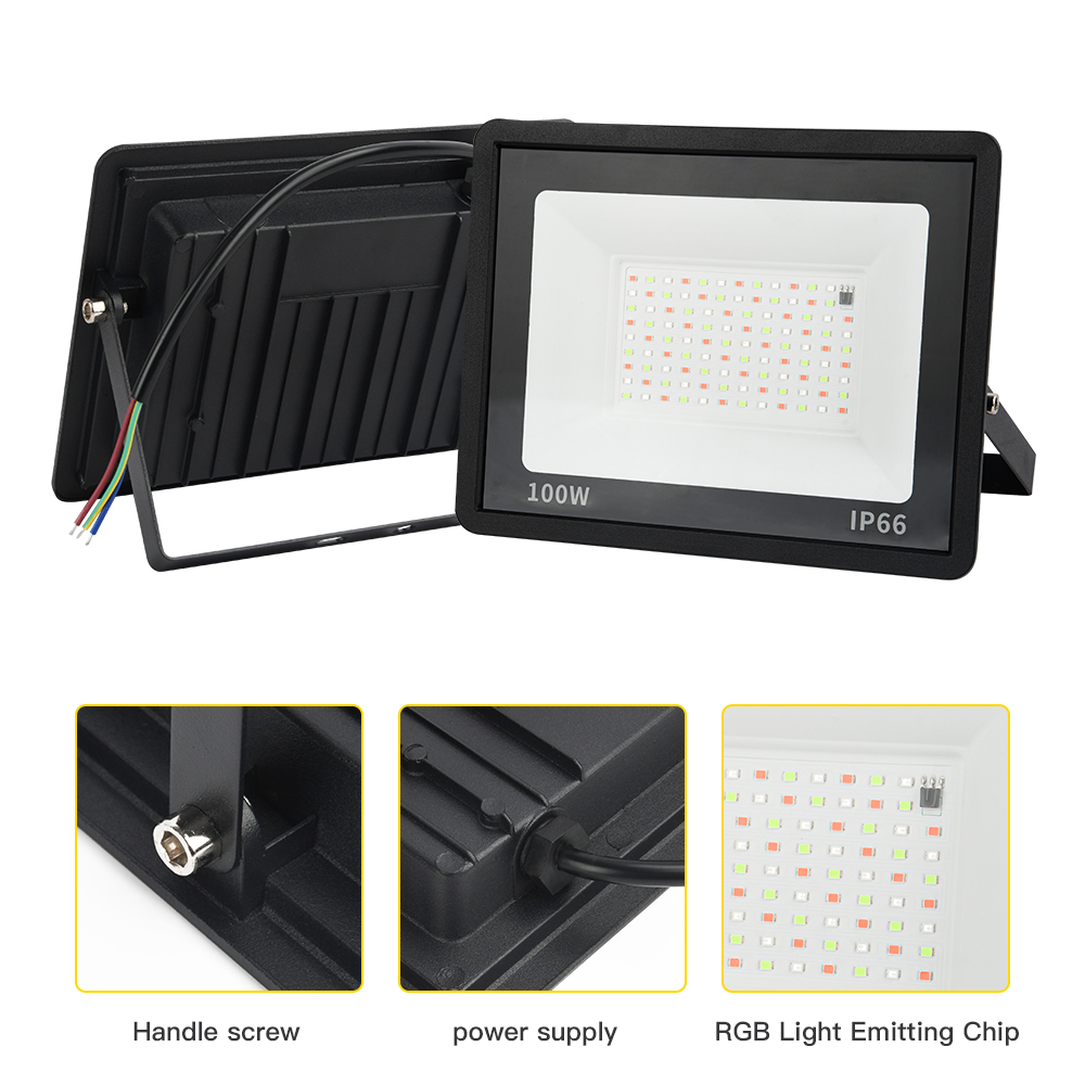 RGB Proiettore portato Riflettore Illuminazione Esterna 220V 30W 50W 100W IP66 Impermeabile Esterno RGB Faretto Lampade Illuminazione Paesaggio