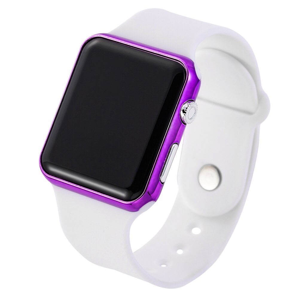 Frauen Männer Digitale Uhr Sport Silikon Armbanduhr frauen Uhren Elektronische Uhr LED Damen Uhr reloj digital mujer zegarek: White Purple
