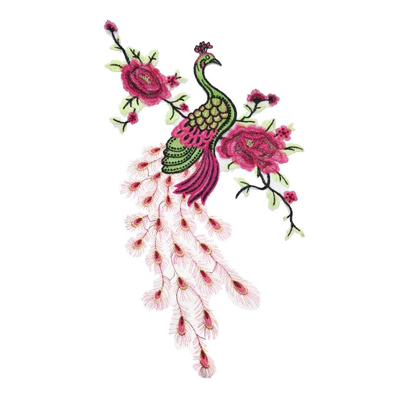 Broderi tyg påfågel spets sömnad applikation spets krage halsring krage applikation gör det själv kläder tillbehör scrapbooking: Mörkrosa