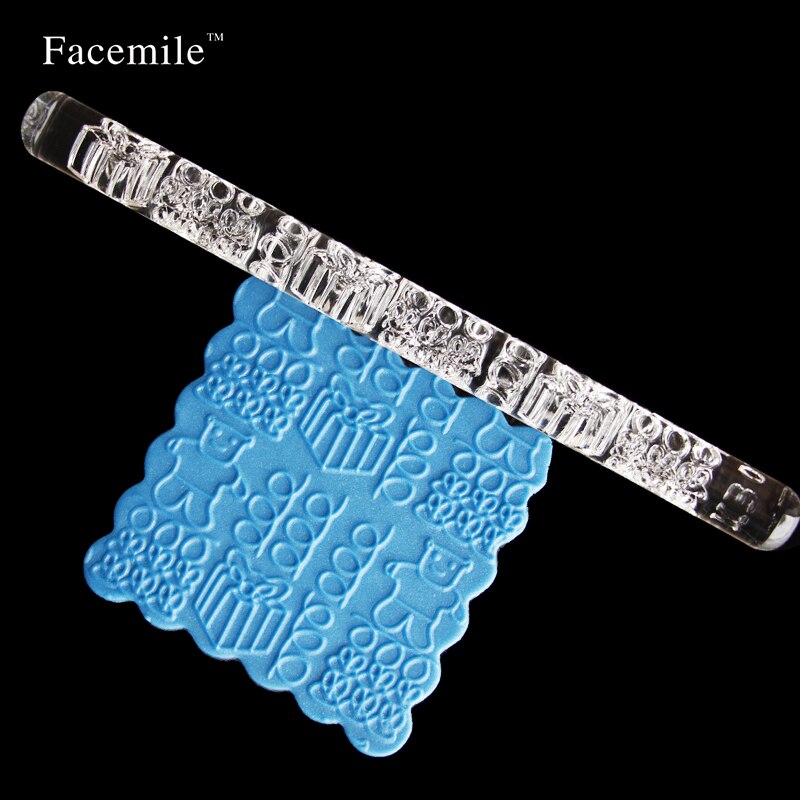1PCS Textured Embossed Bear Acrylic Rolling Pins Fondant Cake Decorating Decorating Tools 51011