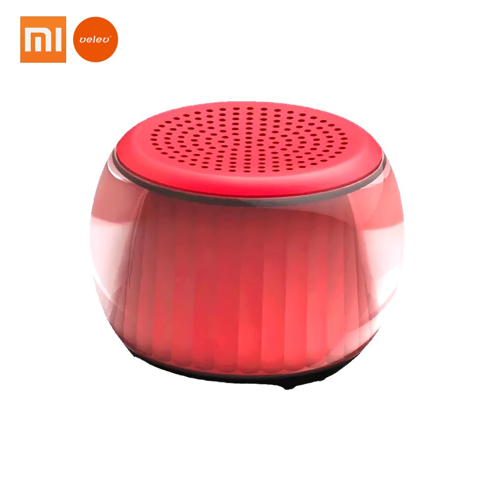 Xiaomi Velev TWS Lighting Bluetooth Speaker Interconnected Stereo BT5.0 LED Rhythm Lighting Music Player Sound Amplifier Speaker: Only One Red