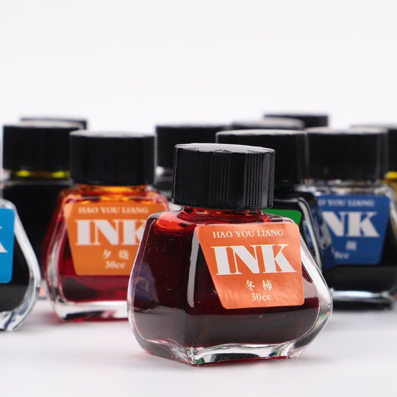 30ml Glas Glatte Schreiben Brunnen Stift Tinte Nachfüllung Schule Schüler Schreibwaren 16 Farben