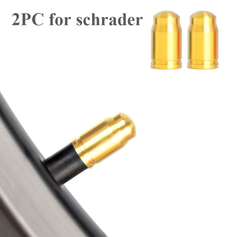 2 st Titan Cykel Presta/Schrader Ventilskydd Cykel Däck Däck Konvertering Gas Dammskydd: 2pc guld schrader