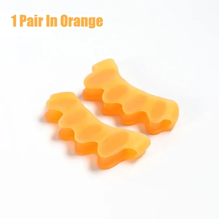 Silikon-Zehenspreizer, sterben Ballenzehen korrigieren und sterben Wiederherstellung der Zehen, Zehenspreizer, Zehenglätter für überlappende Zehen, Fußpflege-Werkzeug: Orange