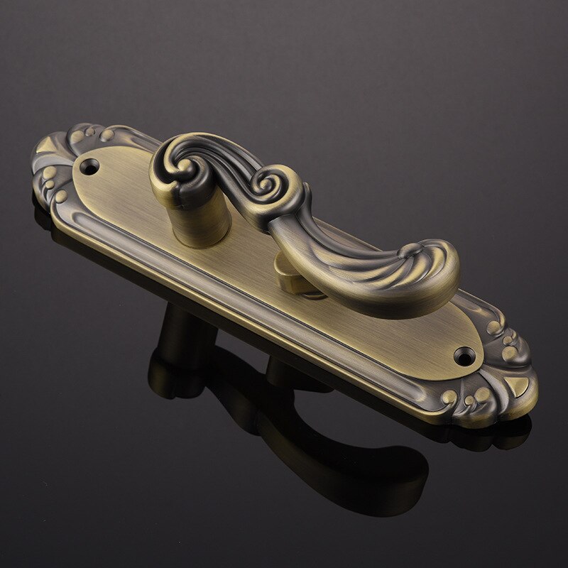 Room door lock wooden door lock bedroom American yellow ancient house door lock black mute household universal indoor door lock