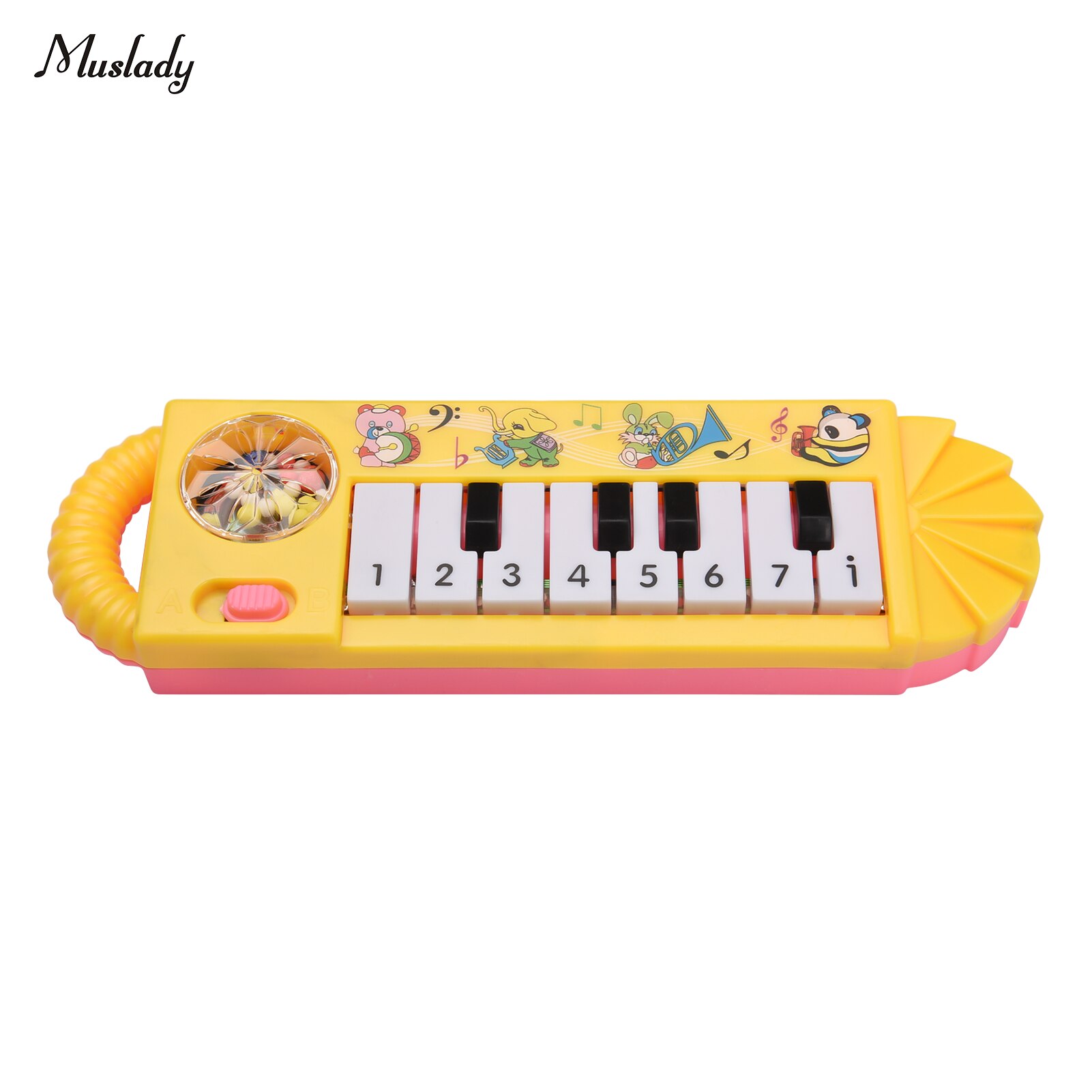 Muslady Mini 8-Key Electronic Piano Toy for Children Early Musical Education: Yellow