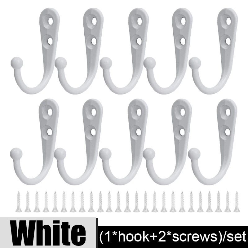 Heavy Duty Alloy Hooks with Screws Wall Mounted Hanging Hangers for Coat Towel Bags Cups Hook Home Storage Rack Holder: L / Yellow