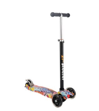 freundlicher-Skateboard Auto 2-4-14 Jahre Alte freundlicher Drei Oder vier Räder Graffiti Schweizer Blitz Hohe Skateboard: 2