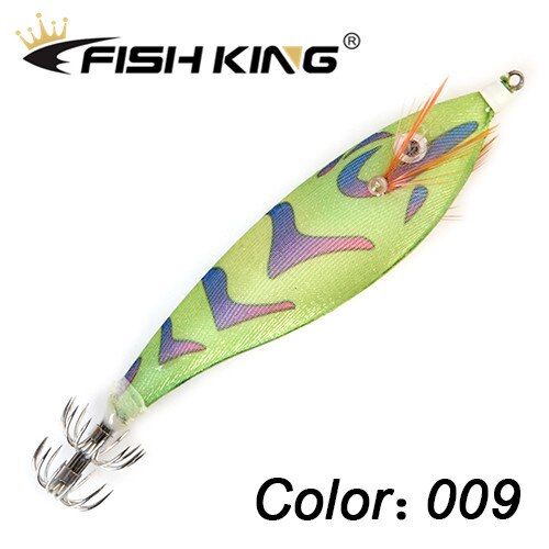 Fiske drag bläckfisk krok 9cm 16g självlysande wobblers jigging ocean bläckfisk bläckfisk trä räkor hårda beten 3d ögon jiggar: 009