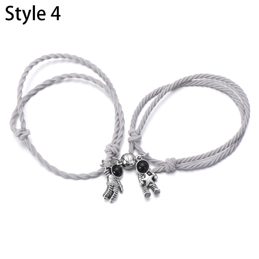 Magnete coppia bracciale regolabile stella astronauta bracciale moda attraente regalo di san valentino gioielli 2 pezzi/set 2021 nuovo: 4