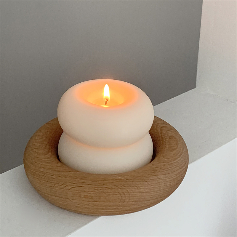 Velas de aromaterapia con círculos de Donut, velas creativas para el hogar, decoración del hogar, dormitorio, sin llama, de cumpleaños romántico, cera