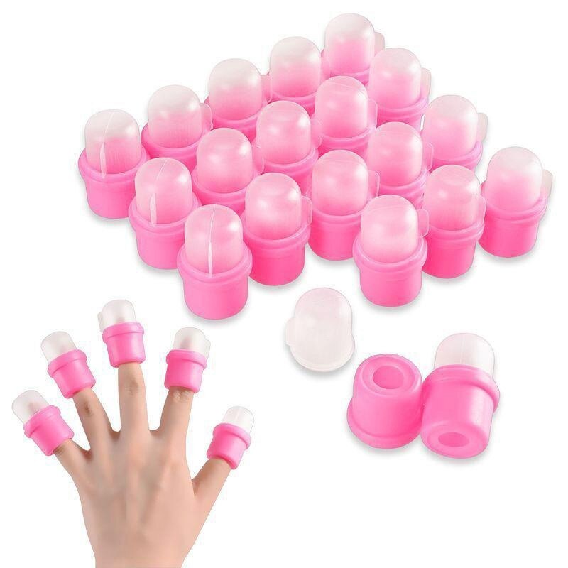 10Pcs/Set Wearable Nail Soak Soakers Polish Remover DIY Acrylic UV Gel Cap Tip Set Nail Supplies for Professionals