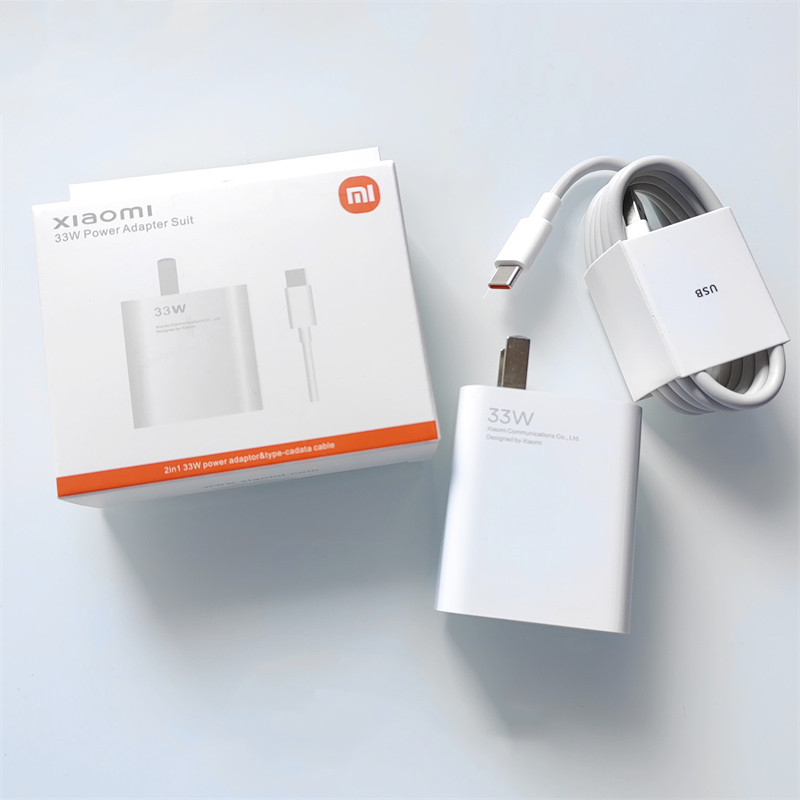 Cargador Original Xiaomi 33W Turbo carga rápida adaptador estadounidense 6A Cable tipo C para Poco X5 X4 M5S Redmi Note 13 12s 13R 12R 12 11 10 9