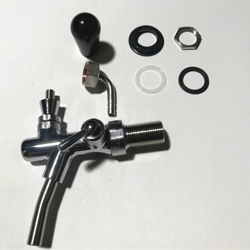 Draft Beer Faucet Adjustable Brass G5/8 Homebrew Beer Tap for Keg with Ball Lock Flow Control Tap Accessories