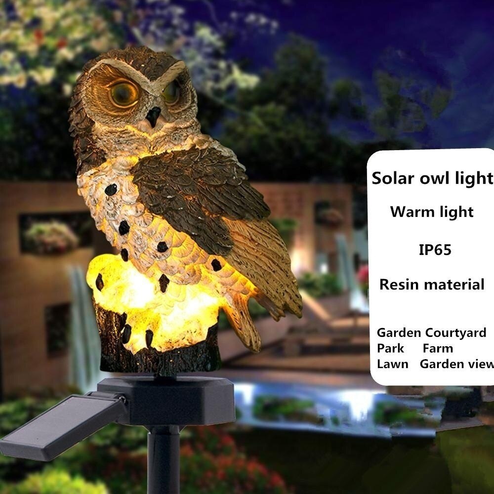 1Pc Waterproof Solar Power LED Light Garden Path Yard Lawn Owl Animal Ornament Lamp Outdoor Decor Garden Statues