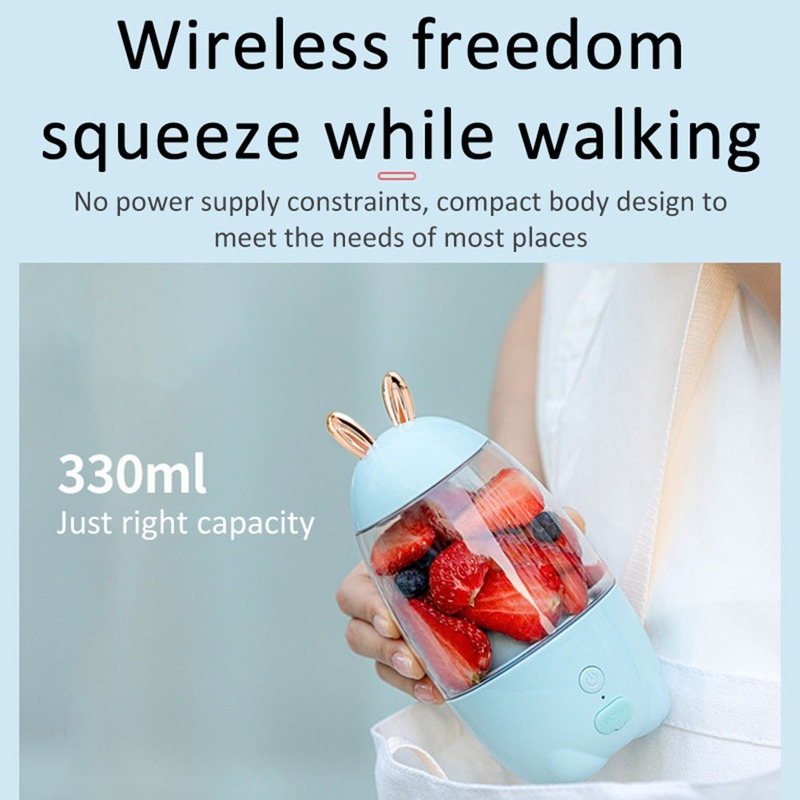 Lovely Rabbit Household Portable USB Rechargeable Juicer Cup Fruit Blender Mixer Portable mini size Fruit Juicer
