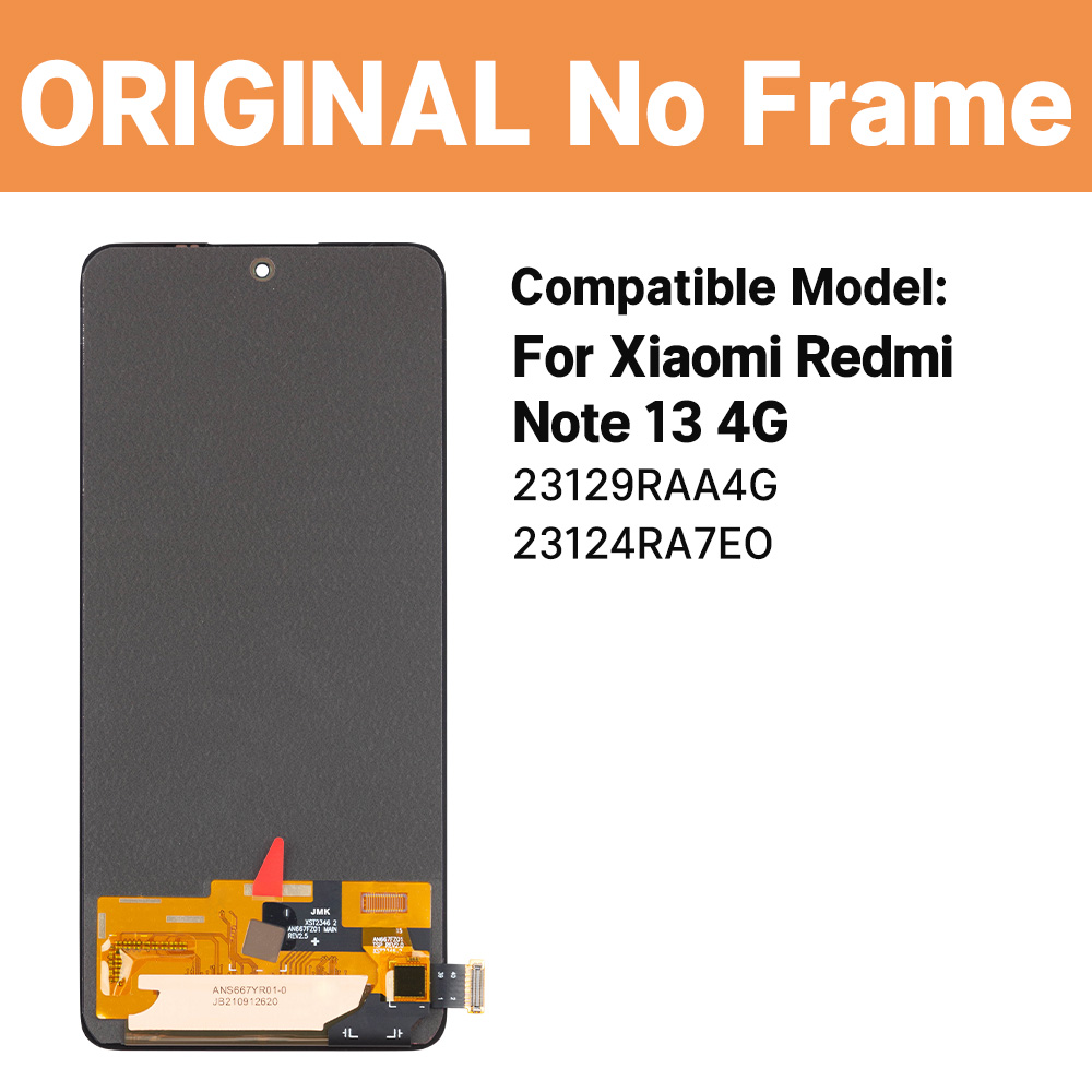 23124RA7EO 6,67 "LCD probado para Xiaomi Redmi Note 13 4G pantalla 3D MONTAJE DE digitalizador con pantalla táctil para Redmi Note 13 4G marco LCD: Marfíl