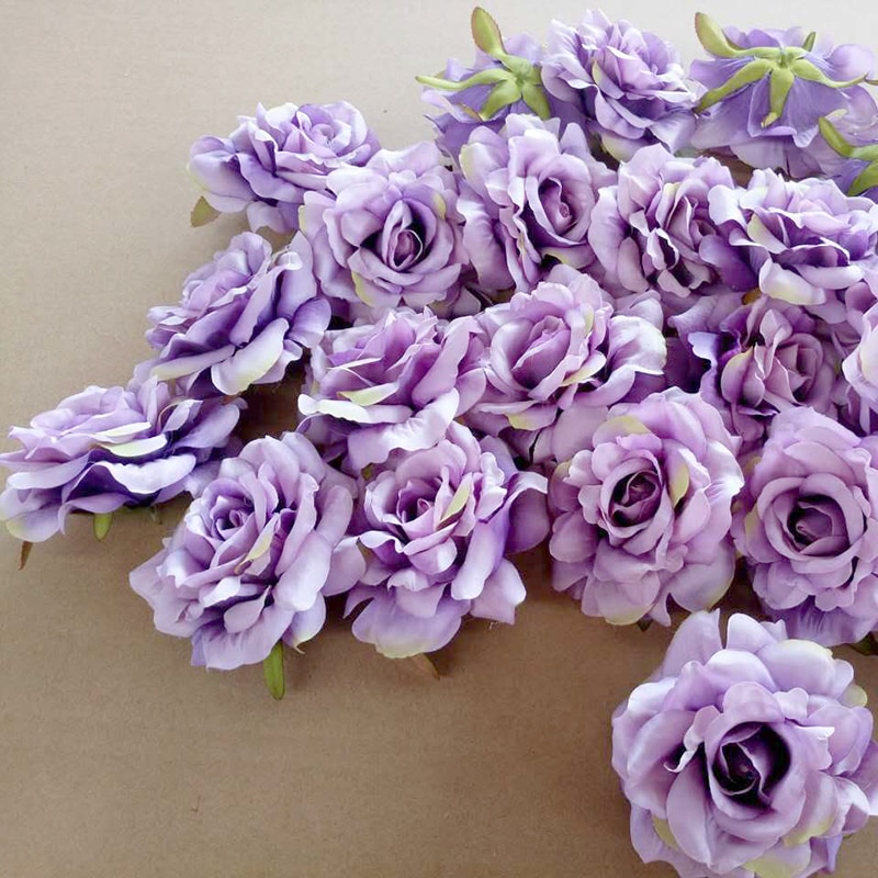 10PCS artificial flower head 10cm rose wedding flower basket decoration DIY bridal wreath decoration accessories flowers