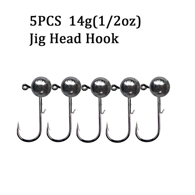 Hameçon de pêche à tête plombée pour ver mou, crochet de pêche à tête plombée, 2g 3g 5g 7g 10g 15g 20g, 5 pièces/10 pièces: 5pcs 14g fishhook