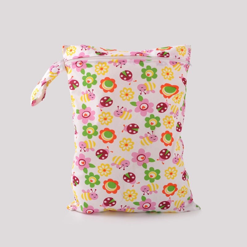 30*40cm Einzel Tasche Nass Tasche wiederverwendbar Wasserdichte PUL Wetbag für Baby Windeln Windeln Mama Tasche: blume