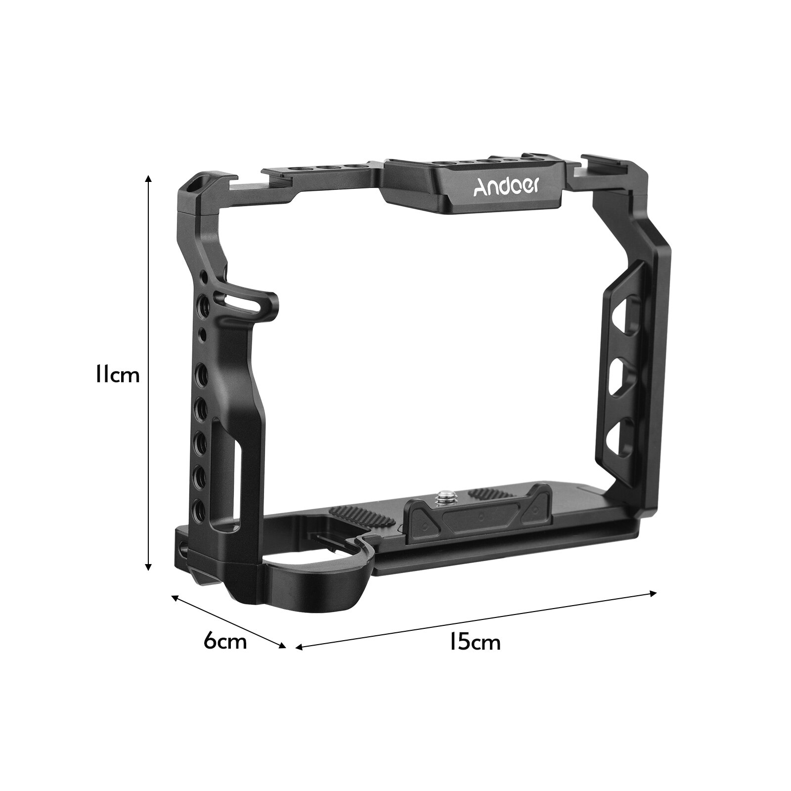 Andoer Aluminium Camera Kooi Met 1/4 Inch Schroeven Gaten Koud Schoen Mounts Vervanging Voor Sony A7 Iv