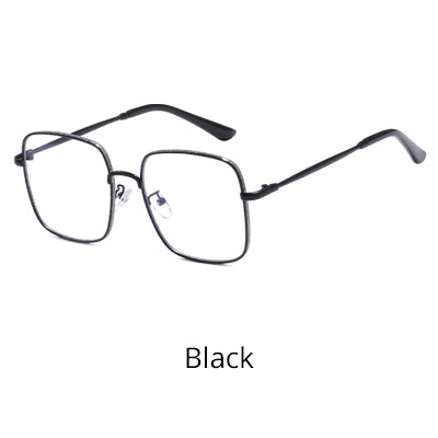 Ralferty Big Square Glasses Frame Women Optical Brand Eyeglasses Frames For Woman Prescription Glasses W9091: Black