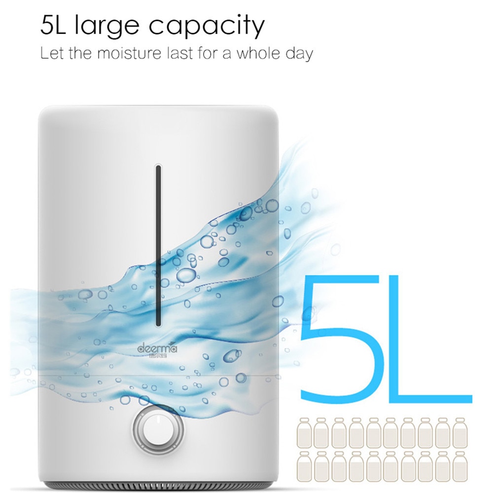 Humidificador humidificador de aire silencioso doméstico de gran capacidad Original Xiaomi Home Deerma 5L humidificador de aire ultrasónico humidificador purificador de Aroma
