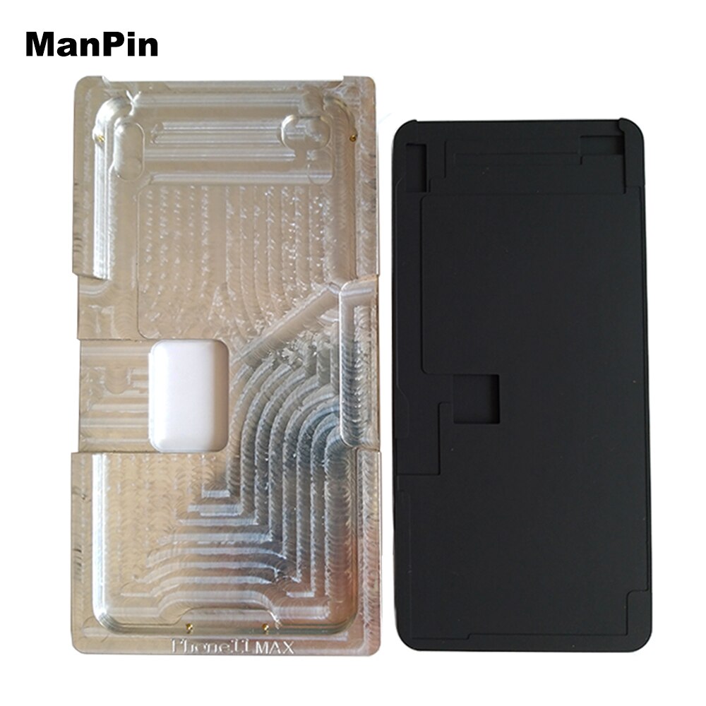 Molde de Metal para alineación de pantalla LCD para iPhone 11Pro Max 11 XS XR Cable flexible No doblado OCA almohadilla de goma laminada para reparación de teléfono móvil