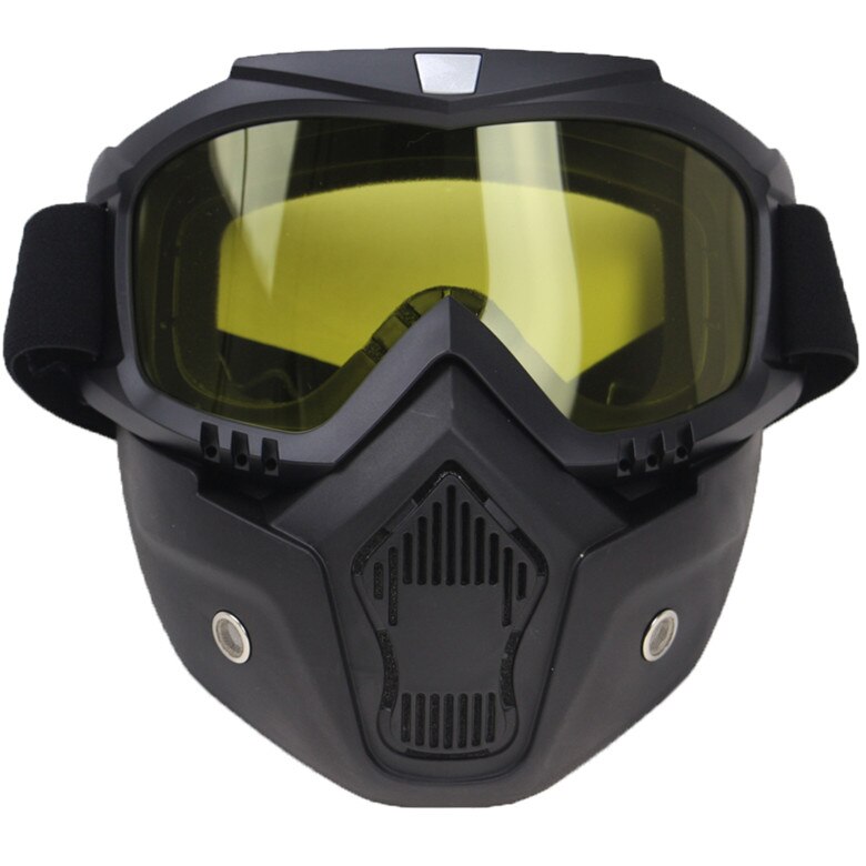 6 Kleur Beschikbaar Helm Masker 3/4 Open Gezicht Helm Gemonteerd Goggle Masker Multi Fucntion Helm Glas: yellow