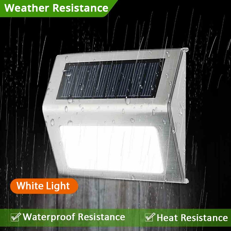Wakyme 3 Led Solar Light Buiten Waterdichte Solar Lamp Rvs Zonne-energie Zonlicht Voor Tuin Decoratie Path Trap