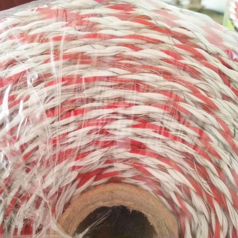 500m Rolle Elektrische Zaun Seil Rot Weiß Litze mit Stahl Poly Seil für Pferd Tier Fechten Ultra Niedrigen Widerstand draht