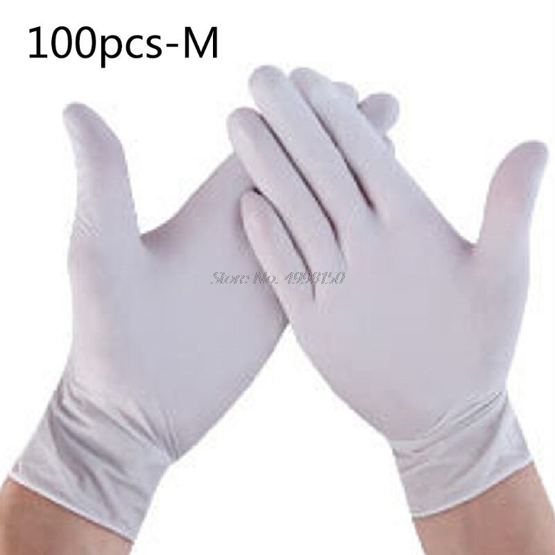 100 Pcs Disposable Home Cleaning Washing Nitrile Glove Work Safety PVC Gloves: W-M