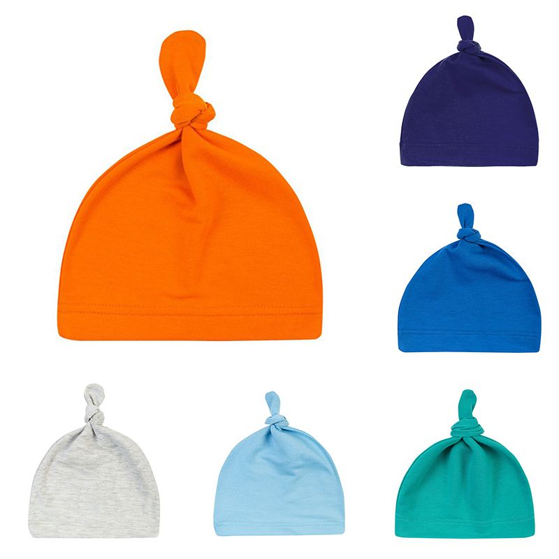 16 Colors Baby Newborn Boys Girls Beanies Caps Cute Toddler Beanie Infant Cotton Knot Sleep Hats Photography Props