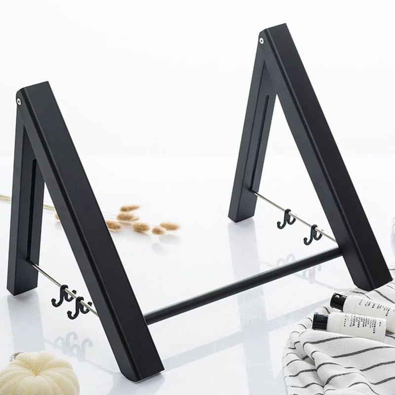 Tendedero plegable para el baño, tendedero ajustable para la colada del hogar, herramienta retráctil sin perforación para balcón, colgador de ropas multifuncionales para interiores