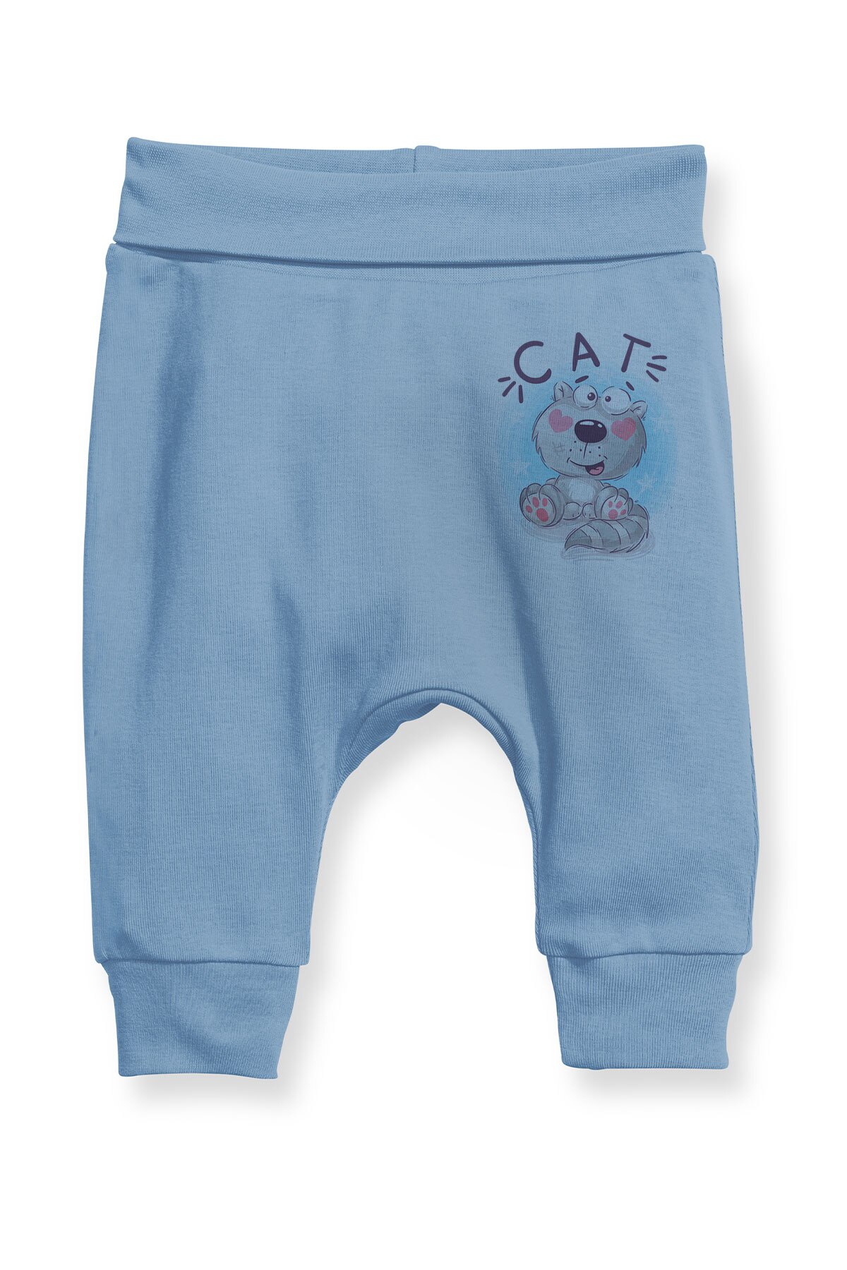 Angemiel Baby Cute Heart Yanaklı Cat Baby Boy Harem Pants Pantalon Blue