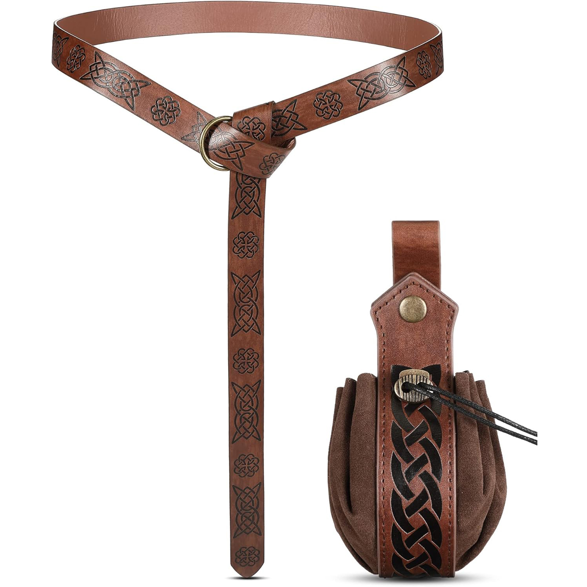 Riñonera Vintage, riñonera Steampunk, bolso Medieval, cinturón, accesorios de disfraz de juego de rol de escenario renacentista: Negro
