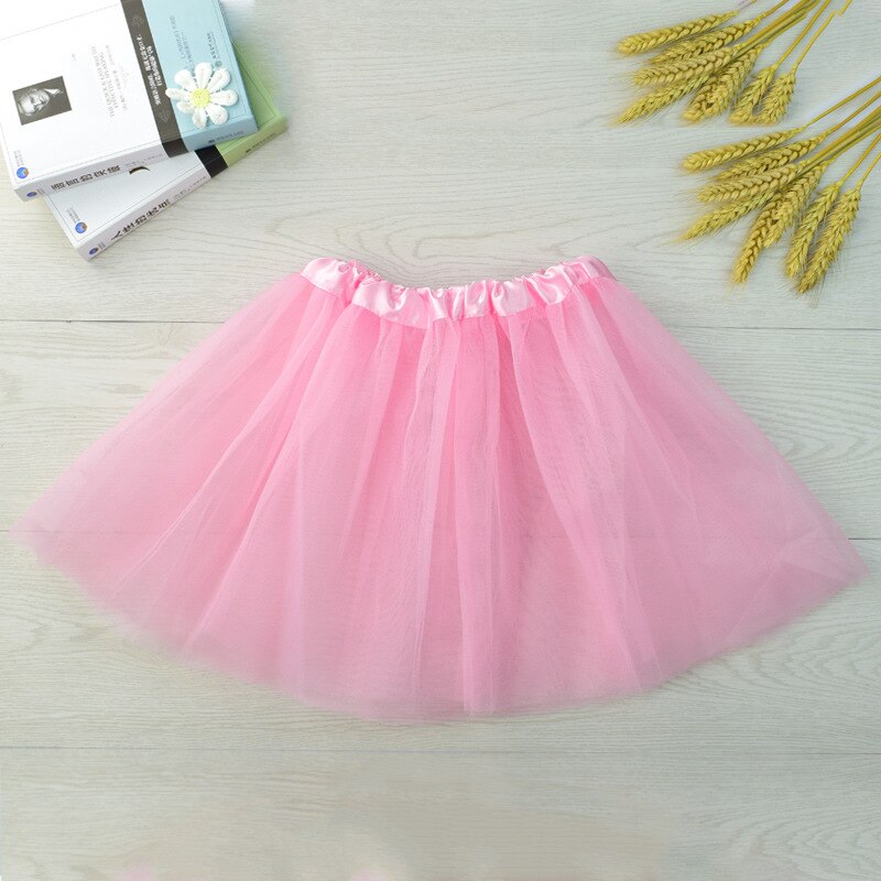 Jupe Tutu de danse pour filles, jupe princesse à trois couches, en maille courte, Ballet princesse vêtements pour filles: pink