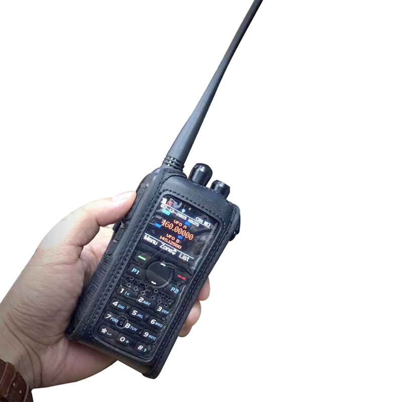 Soft case Lederen case voor walkie talkie anytone AT-D878UV Plus Ham radio